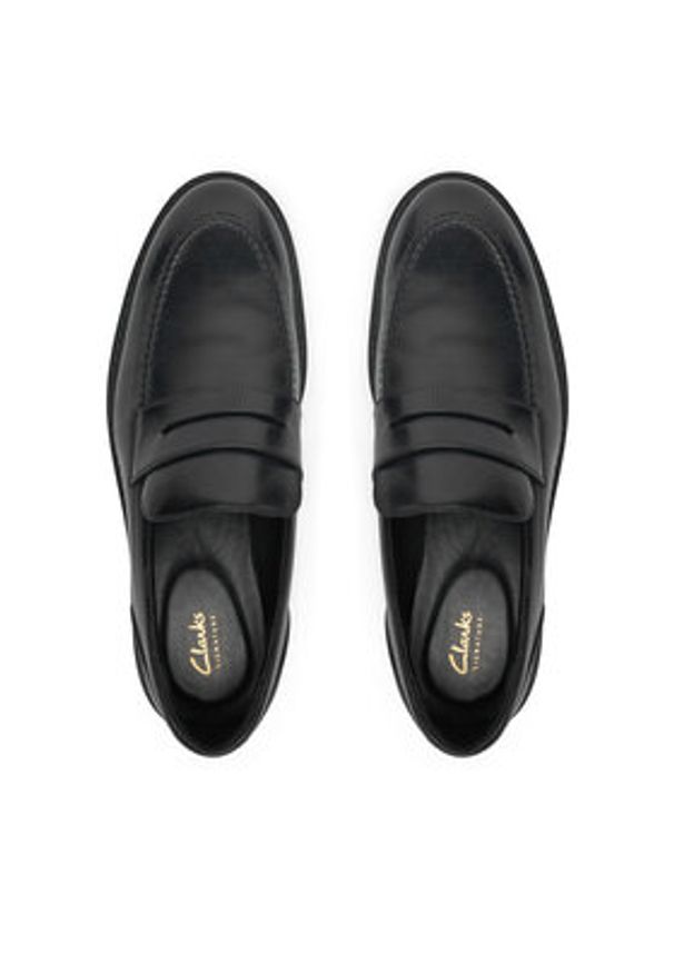 Clarks Mokasyny Aldwin Step 26178429 Czarny. Kolor: czarny. Materiał: skóra