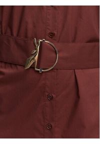 Patrizia Pepe Sukienka koszulowa 2A3067/A9B9-B887 Brązowy ciemny Regular Fit. Kolor: brązowy. Materiał: bawełna. Typ sukienki: koszulowe #5