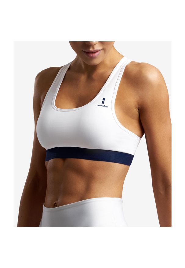 NORDICDOTS - Stanik Fitness Pro 2.0 Biały. Kolor: biały. Materiał: nylon, elastan. Sport: fitness