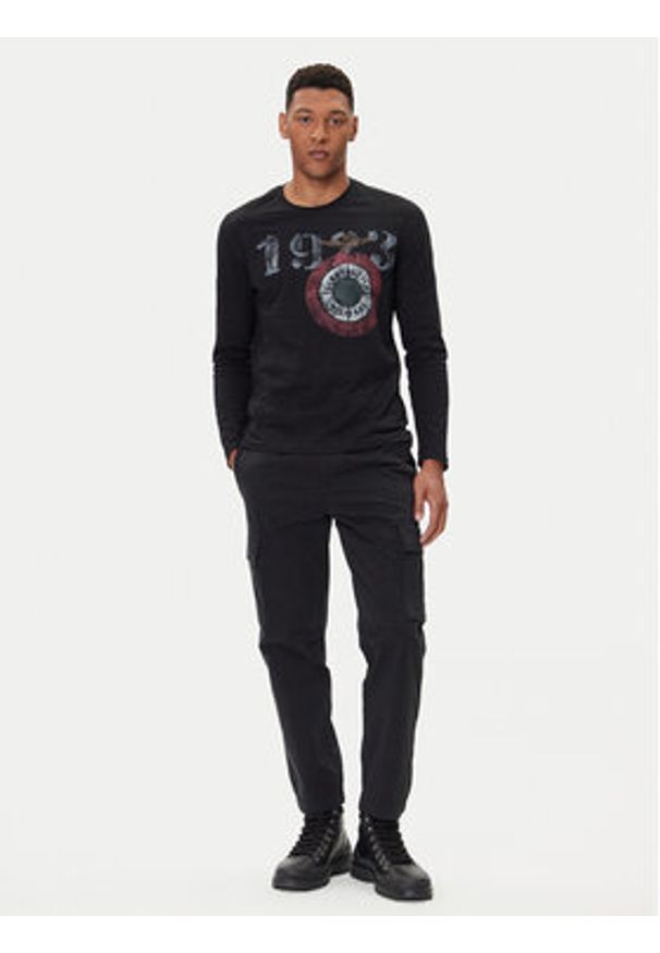 Aeronautica Militare Longsleeve 252TS2487UJ00709 Czarny Regular Fit. Kolor: czarny. Materiał: bawełna. Długość rękawa: długi rękaw