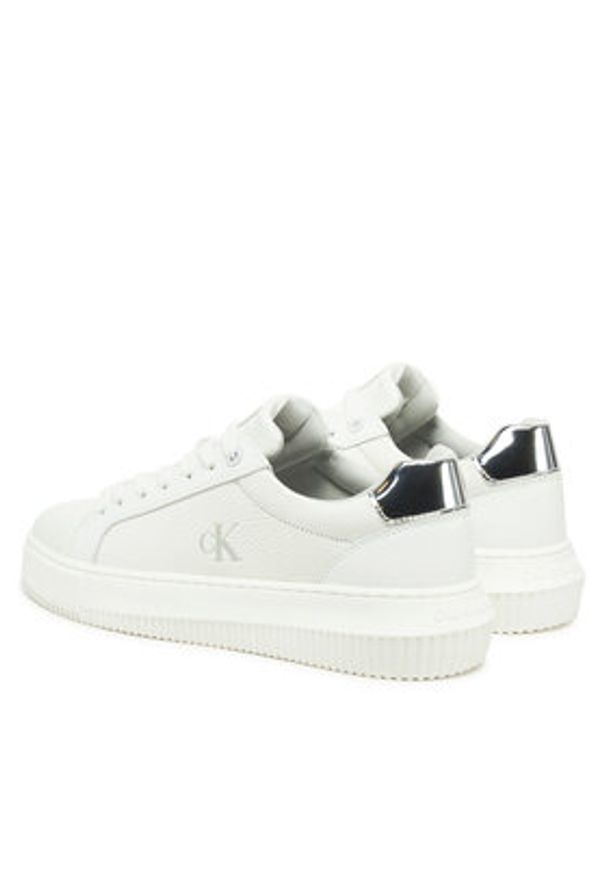 Calvin Klein Jeans Sneakersy Chunky Cupsole Low Mg YW0YW01769 Biały. Kolor: biały. Materiał: skóra