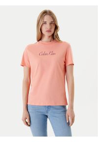 Calvin Klein Jeans T-Shirt Classic Logo LV047C854G Pomarańczowy Regular Fit. Kolor: pomarańczowy. Materiał: bawełna