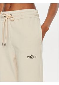 Pinko Spodnie dresowe Carico 100371 A27V Beżowy Regular Fit. Kolor: beżowy. Materiał: bawełna