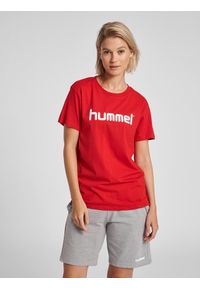 Koszulka sportowa z krótkim rękawem damska Hummel Cotton Logo. Kolor: czerwony, różowy, wielokolorowy. Długość rękawa: krótki rękaw. Długość: krótkie