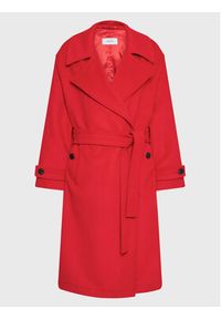 Simple Płaszcz przejściowy PLD502-04 Czerwony Relaxed Fit. Kolor: czerwony. Materiał: syntetyk #4
