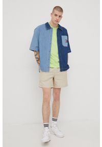 Tommy Jeans koszula jeansowa DM0DM13350.PPYY męska relaxed z kołnierzykiem klasycznym. Typ kołnierza: kołnierzyk klasyczny. Kolor: niebieski. Materiał: bawełna, denim. Długość rękawa: krótki rękaw. Długość: krótkie. Styl: klasyczny #5