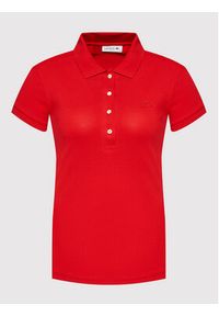 Lacoste Polo PF5462 Czerwony Slim Fit. Typ kołnierza: polo. Kolor: czerwony. Materiał: bawełna