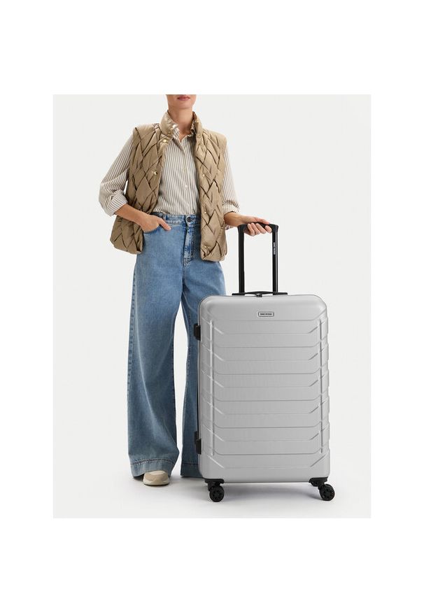 Gino Rossi - Walizka duża GINO ROSSI. Kolor: srebrny