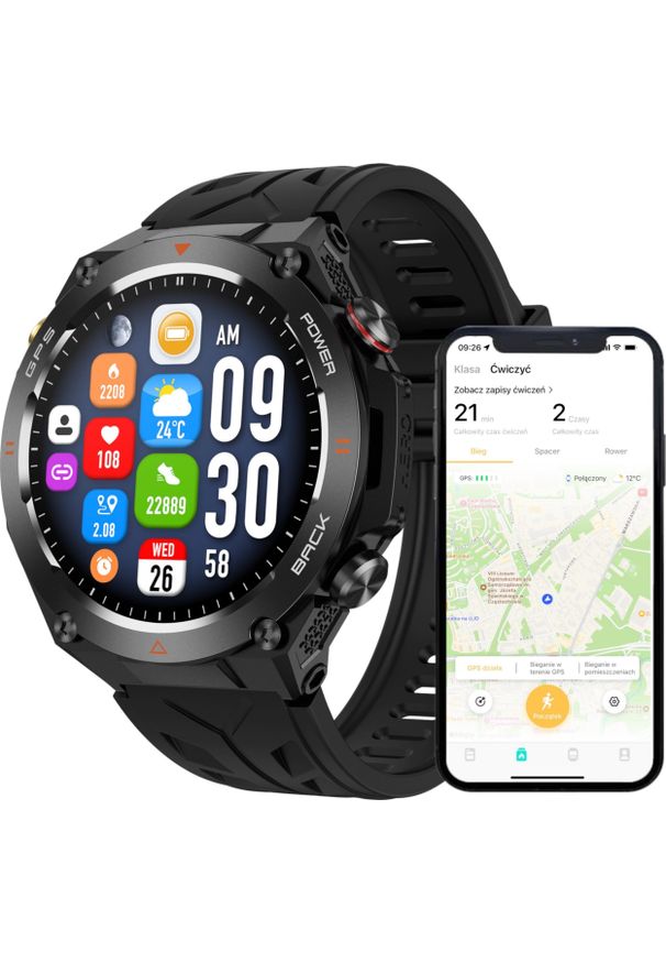 Smartwatch Wenom SMARTWATCH MĘSKI ZEGAREK FUNKCJA GPS ROZMOWY CIŚNIENIE 650mAh SMART WATCH. Rodzaj zegarka: smartwatch