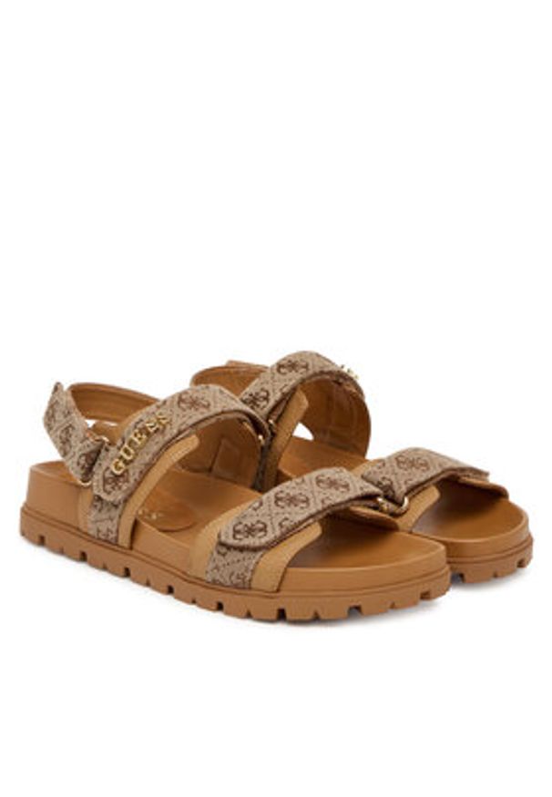 Guess Sandały FLPZY2 FAL03 Brązowy. Kolor: brązowy. Materiał: materiał