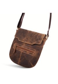 Listonoszka skórzana PAOLO PERUZZI T-61-HBR brązowa. Kolor: brązowy. Materiał: skórzane #1