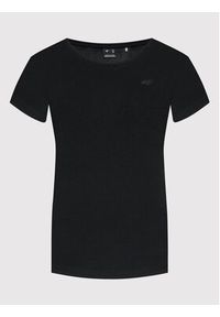 4f - 4F T-Shirt H4L22-TSD350 Czarny Regular Fit. Kolor: czarny. Materiał: bawełna #4