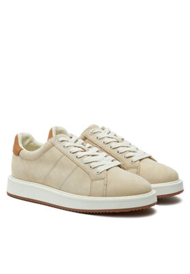 Lauren Ralph Lauren Sneakersy 802946811001 Beżowy. Kolor: beżowy. Materiał: skóra