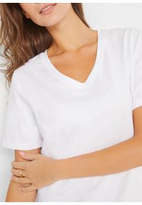 bonprix - Długa bluzka z dekoltem w serek (2 szt.). Typ kołnierza: dekolt w serek. Kolor: czarny. Długość rękawa: krótki rękaw. Długość: krótkie, długie #3