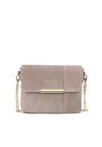 Kazar - Taupe torebka damska. Materiał: zamszowe. Rozmiar: małe. Styl: wizytowy, casual #1