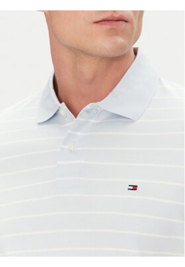 TOMMY HILFIGER - Tommy Hilfiger Polo MW0MW39994 Błękitny Regular Fit. Typ kołnierza: polo. Kolor: niebieski. Materiał: bawełna