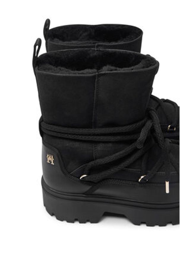 TOMMY HILFIGER - Tommy Hilfiger Śniegowce FW0FW08085 Czarny. Kolor: czarny. Materiał: skóra