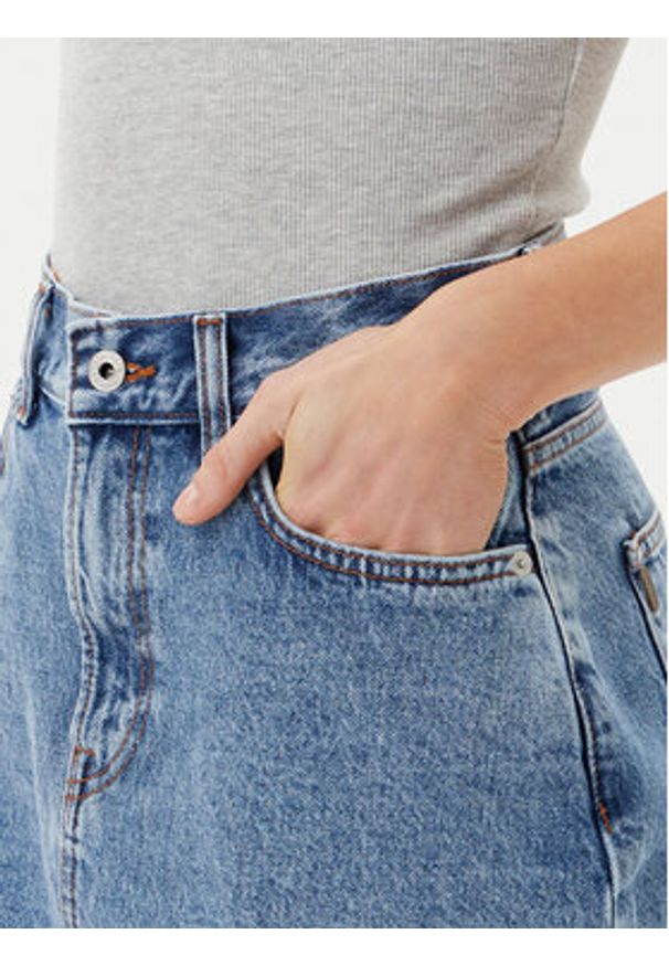 Pepe Jeans Spódnica jeansowa PL901124 Niebieski Regular Fit. Kolor: niebieski. Materiał: bawełna