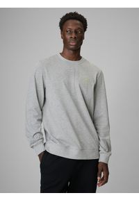 4f - 4F Longsleeve regular gładki męski - szary S. Okazja: na co dzień. Kolor: szary. Materiał: materiał. Długość rękawa: długi rękaw. Wzór: gładki. Styl: casual #1