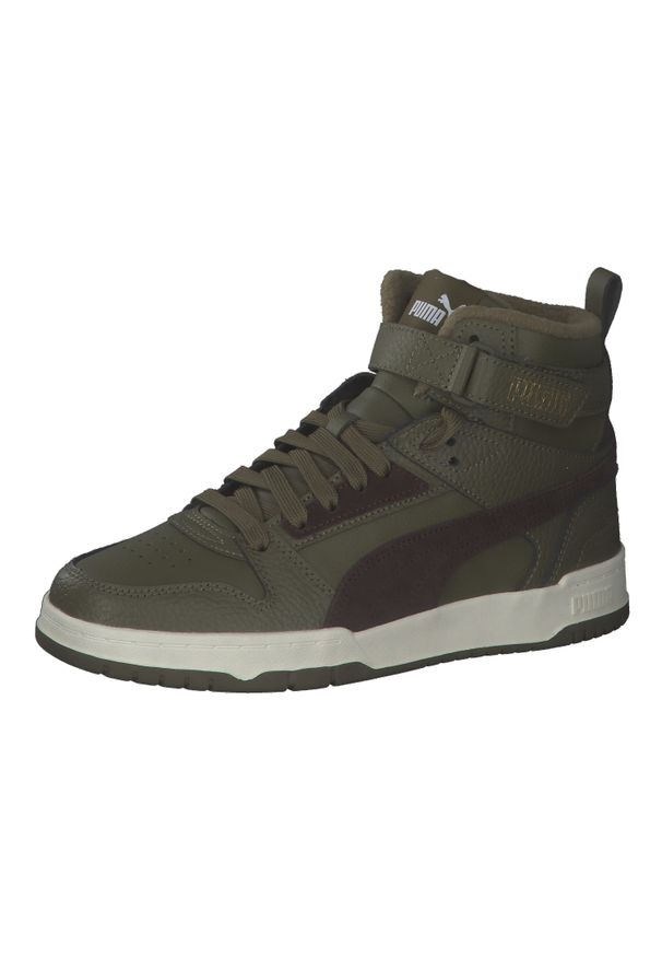 Buty do chodzenia dla dzieci Puma Rbd Game Wtr Jr. Zapięcie: rzepy. Kolor: wielokolorowy, zielony, brązowy. Materiał: skóra, materiał, syntetyk, tkanina, guma. Szerokość cholewki: normalna. Sport: turystyka piesza