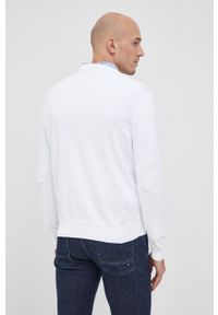 Polo Ralph Lauren Sweter bawełniany męski kolor biały. Okazja: na co dzień. Typ kołnierza: polo. Kolor: biały. Materiał: bawełna. Długość rękawa: długi rękaw. Długość: długie. Styl: casual