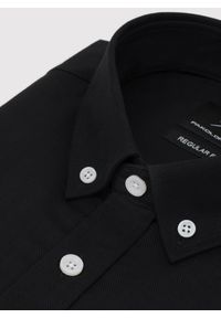 Pako Lorente - PAKO LORENTE – Czarna bawełniana koszula męska. Kolor: czarny, zielony. Materiał: bawełna. Długość rękawa: długi rękaw. Długość: długie. Wzór: gładki #4