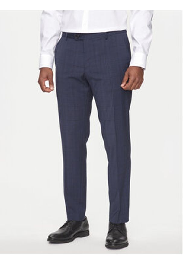 BOSS - Boss Garnitur P-Huge-2Pcs-241 50509480 Granatowy Slim Fit. Kolor: niebieski. Materiał: wełna