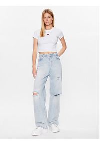 Hugo - HUGO T-Shirt Deluisa 50489120 Biały Slim Fit. Kolor: biały. Materiał: bawełna #6