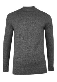 Półgolf Popielaty Melanżowy, Bawełniany, Prosty Krój, Klasyczny, Męski -Brave Soul. Kolor: szary. Materiał: bawełna. Wzór: melanż. Sezon: zima, jesień. Styl: klasyczny #3