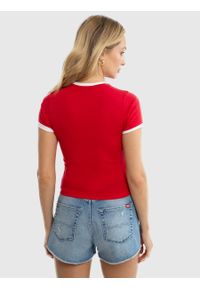 Big-Star - Koszulka damska o kroju slim z linii Authentic czerwona Montha 603. Kolor: czerwony. Materiał: dzianina. Długość: krótkie. Wzór: nadruk. Styl: klasyczny #6