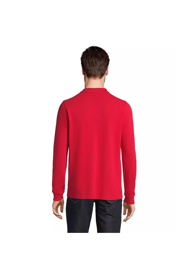 SOL'S - Koszulka polo z długim rękawem Sol's Prime. Okazja: na co dzień. Typ kołnierza: polo. Kolor: czerwony. Długość rękawa: długi rękaw. Długość: długie. Styl: casual, elegancki