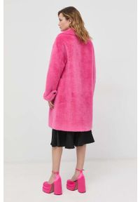 Miss Sixty płaszcz z domieszką wełny kolor fioletowy przejściowy oversize. Kolor: fioletowy. Materiał: wełna. Wzór: gładki. Styl: klasyczny #6