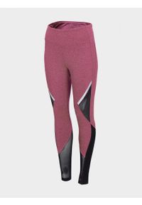 outhorn - Legginsy treningowe damskie SPDF604 - różowy melanż - Outhorn. Kolor: różowy. Wzór: melanż #1