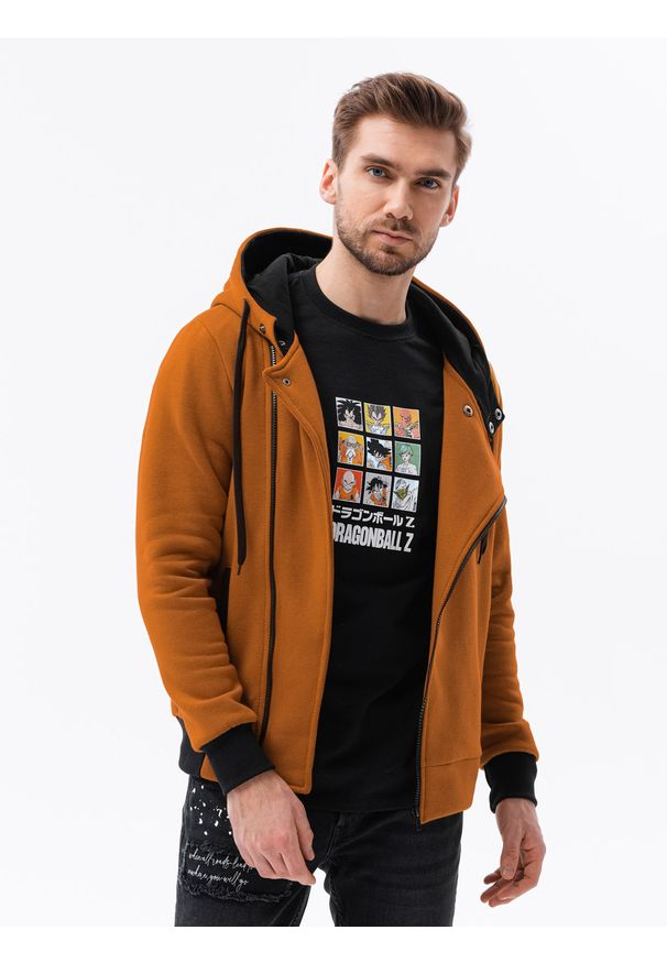 Brązowa bluza Ombre Clothing z kapturem