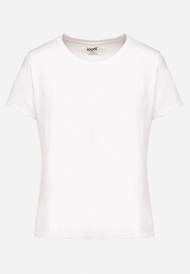 Born2be - Biały T-shirt z Bawełny w Klasycznym Stylu Venamia. Kolor: biały. Materiał: bawełna. Styl: klasyczny