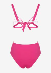 Born2be - Fuksjowe Bikini Biustonosz na Regulowanych Ramiączkach z Cyrkoniami Majtki ze Sznurkiem Urubia. Kolor: różowy. Wzór: aplikacja #3