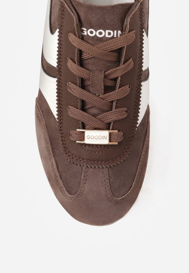 Renee - Brązowe Sneakersy Klasyczne Tenisówki z Zamszu Naturalnego Talanashta. Okazja: na co dzień. Kolor: brązowy. Materiał: zamsz