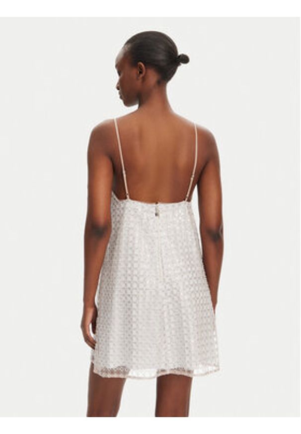 ROTATE Sukienka koktajlowa 113710800 Beżowy Slim Fit. Kolor: beżowy. Materiał: syntetyk. Styl: wizytowy