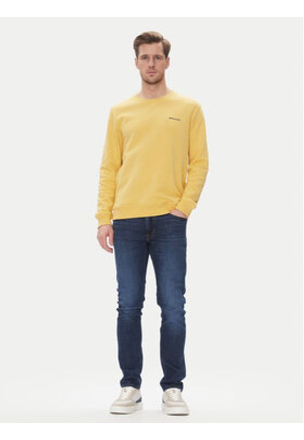 Pepe Jeans Bluza Damian PM582754 Żółty Regular Fit. Kolor: żółty. Materiał: bawełna