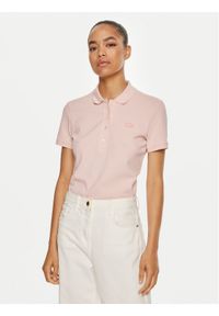 Lacoste Polo PF5462 Różowy Slim Fit. Typ kołnierza: polo. Kolor: różowy. Materiał: bawełna