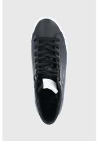 Calvin Klein Jeans Buty skórzane kolor czarny na platformie. Nosek buta: okrągły. Zapięcie: sznurówki. Kolor: czarny. Materiał: guma. Obcas: na platformie #3