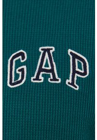 GAP Bluza męska kolor zielony z kapturem z aplikacją. Typ kołnierza: kaptur. Kolor: zielony. Materiał: materiał. Wzór: aplikacja #3
