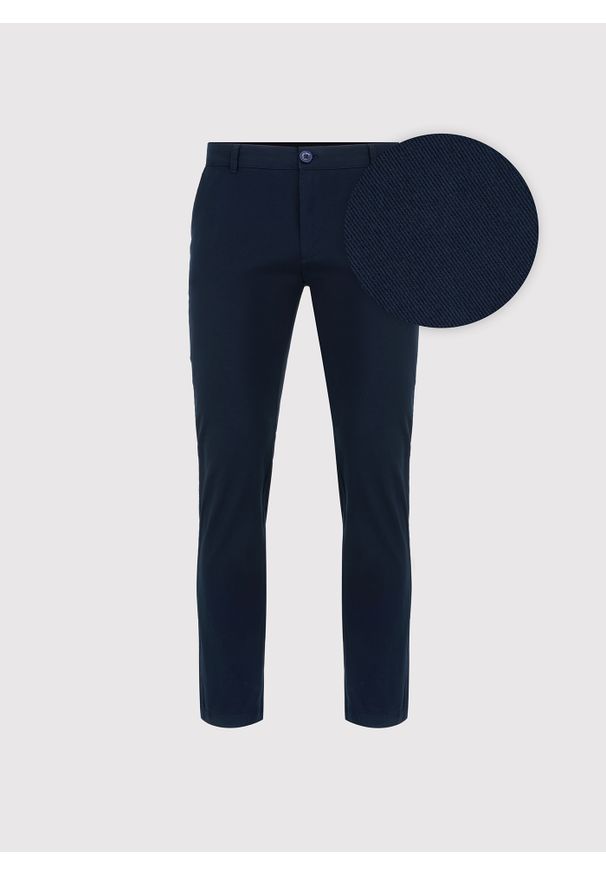 Pako Lorente - PAKO LORENTE – Granatowe spodnie chino. Okazja: na co dzień. Kolor: niebieski. Materiał: bawełna, elastan. Wzór: gładki. Sezon: wiosna. Styl: casual