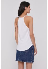 Calvin Klein Jeans Top kolor biały. Okazja: na co dzień. Kolor: biały. Materiał: dzianina. Styl: casual