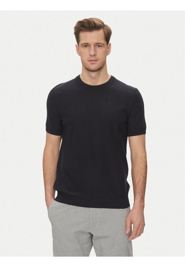 JOOP! Jeans Sweter 15 JJK-14Simoro 30045813 Granatowy Modern Fit. Kolor: niebieski. Materiał: bawełna