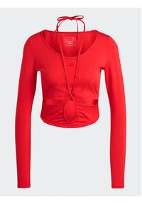 Adidas - adidas Bluzka Training Dance Long-Sleeve Top HS2328 Czerwony Slim Fit. Kolor: czerwony. Materiał: syntetyk. Długość rękawa: długi rękaw #2