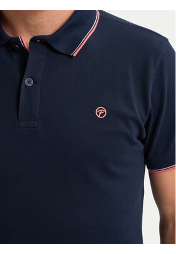 Petrol Industries Polo M-ROS-POL003 Granatowy Regular Fit. Typ kołnierza: polo. Kolor: niebieski. Materiał: bawełna