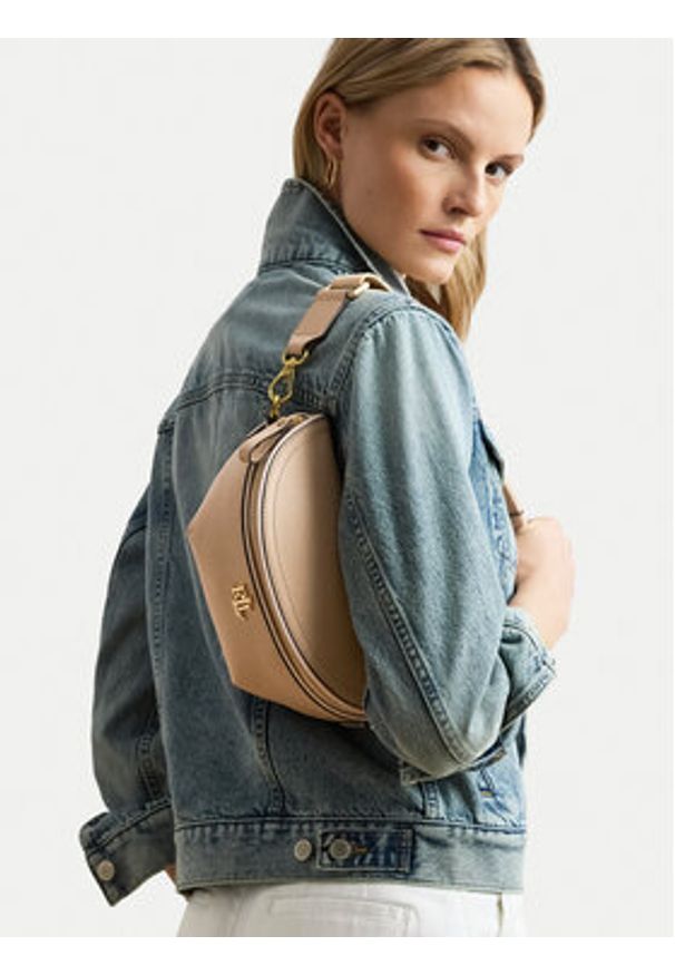 Lauren Ralph Lauren - LAUREN RALPH LAUREN Torebka 431974467002 Beżowy. Kolor: beżowy. Materiał: skórzane