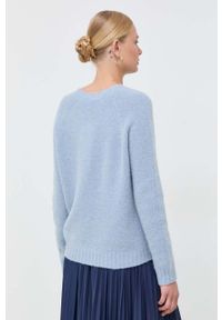 Weekend Max Mara sweter z domieszką wełny damski kolor niebieski. Kolor: niebieski. Materiał: wełna. Długość rękawa: raglanowy rękaw. Styl: klasyczny #4