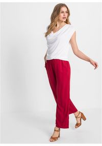 bonprix - Bluzka kaskadowa z mieszanki wiskozy. Typ kołnierza: dekolt woda. Kolor: biały. Materiał: wiskoza #2